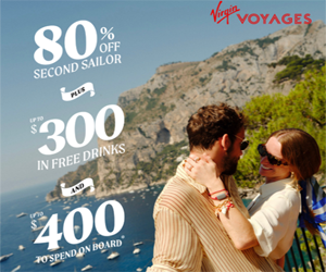 Virgin Voyages - 80% off 2nd + Bar Credit up to $500 - Special cruise offer